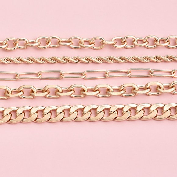"Off The Chain" Gold  5PC Bracelet Set - Picture 3 of 4